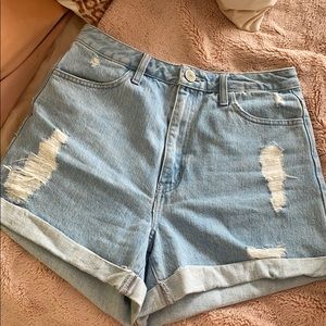 show me your mumu high waisted mom shorts